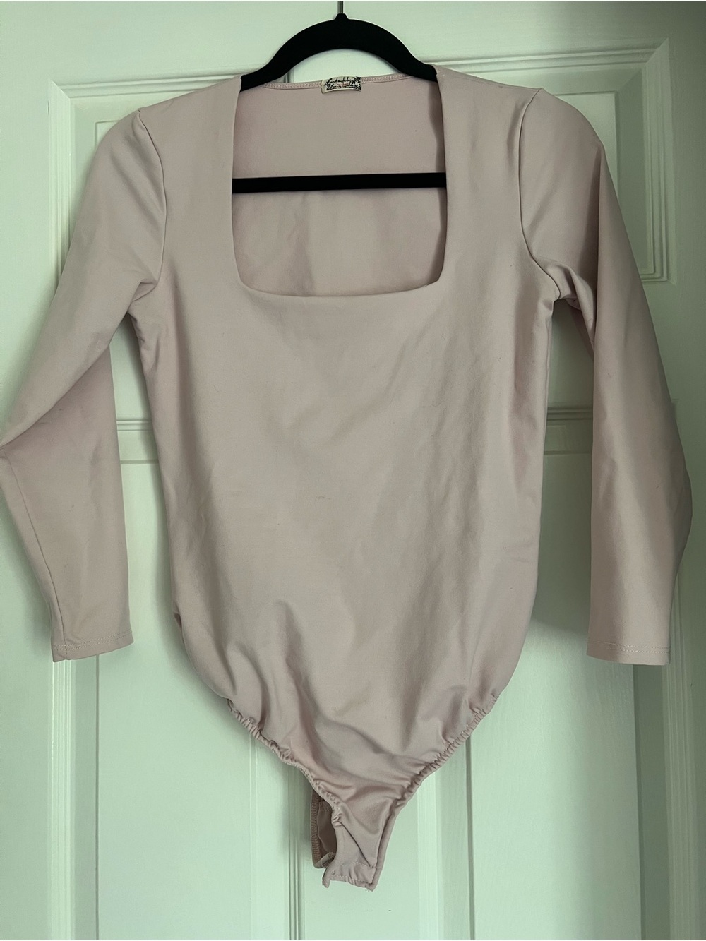 Free People Pink Truth or Square Bodysuit 3/4 Sleeve size M